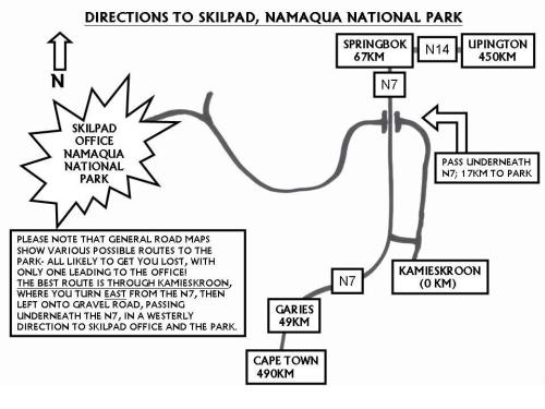 Namaqua National Park Directions Map